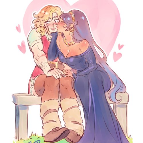 The Huntress and the Witch kiss miniprint