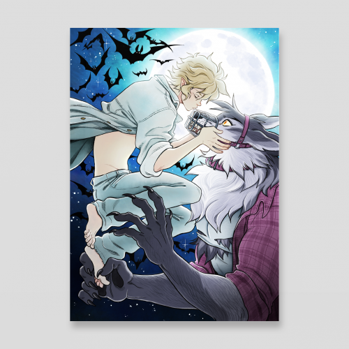 Full Moon Panic! postcard - Love bites