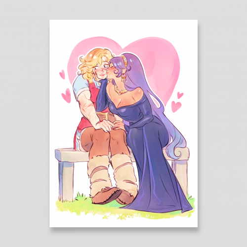 The Huntress and the Witch kiss miniprint